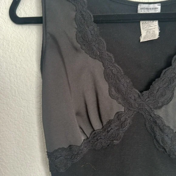 Intimissimi black cami lace satin ribbed M - Picture 3 of 7